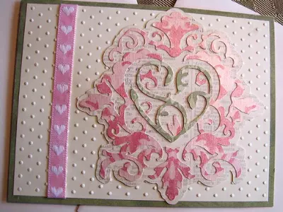 Card with embellishments and patterns