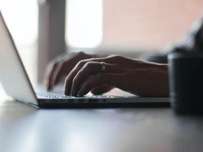 laptop computer hands typing