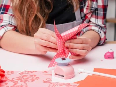 Woman making a craft project