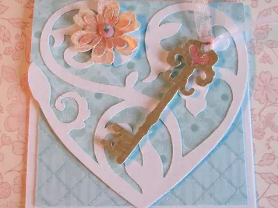 patterned card with key